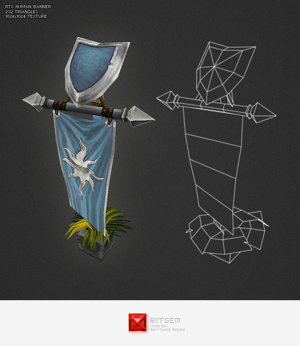 Low Poly RTS Human Banner - 3DOcean Item for Sale