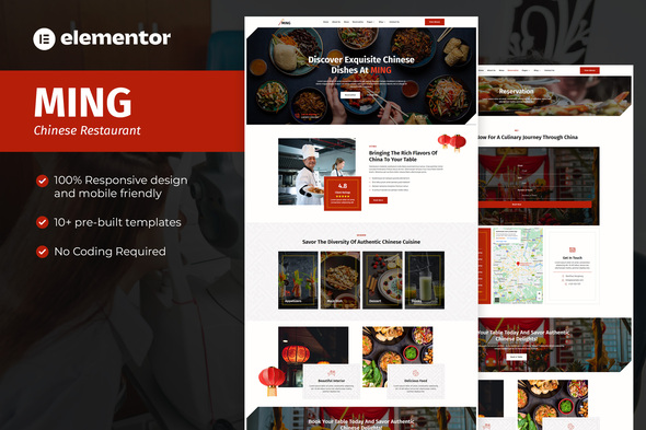 Ming - Chinese Restaurant Elementor Pro Template Kit