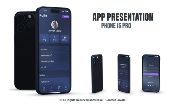 App Presentation Phone 15 Pro Product Promo template preview