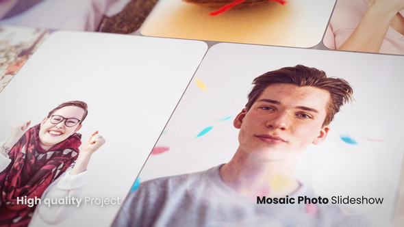 Mosaic Photo Slideshow Openers template preview