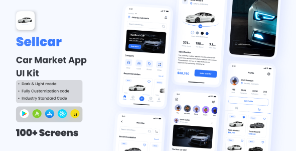 Sellcar – Car Marketplace App React Native Expo Ui Kit Nulled