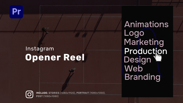 Instagram Opener Vertical Reel for Premiere Pro Premiere Pro template preview