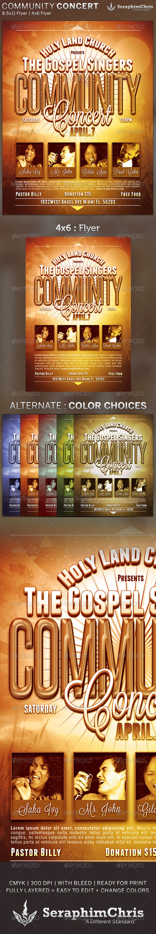 Community Concert: Church Flyer Template - Church Flyers