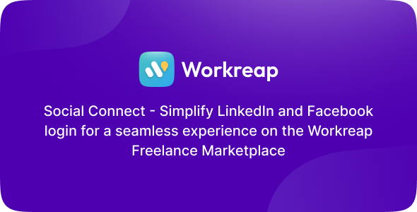 Workreap Social Connect  Facebook & LinkedIn Signin