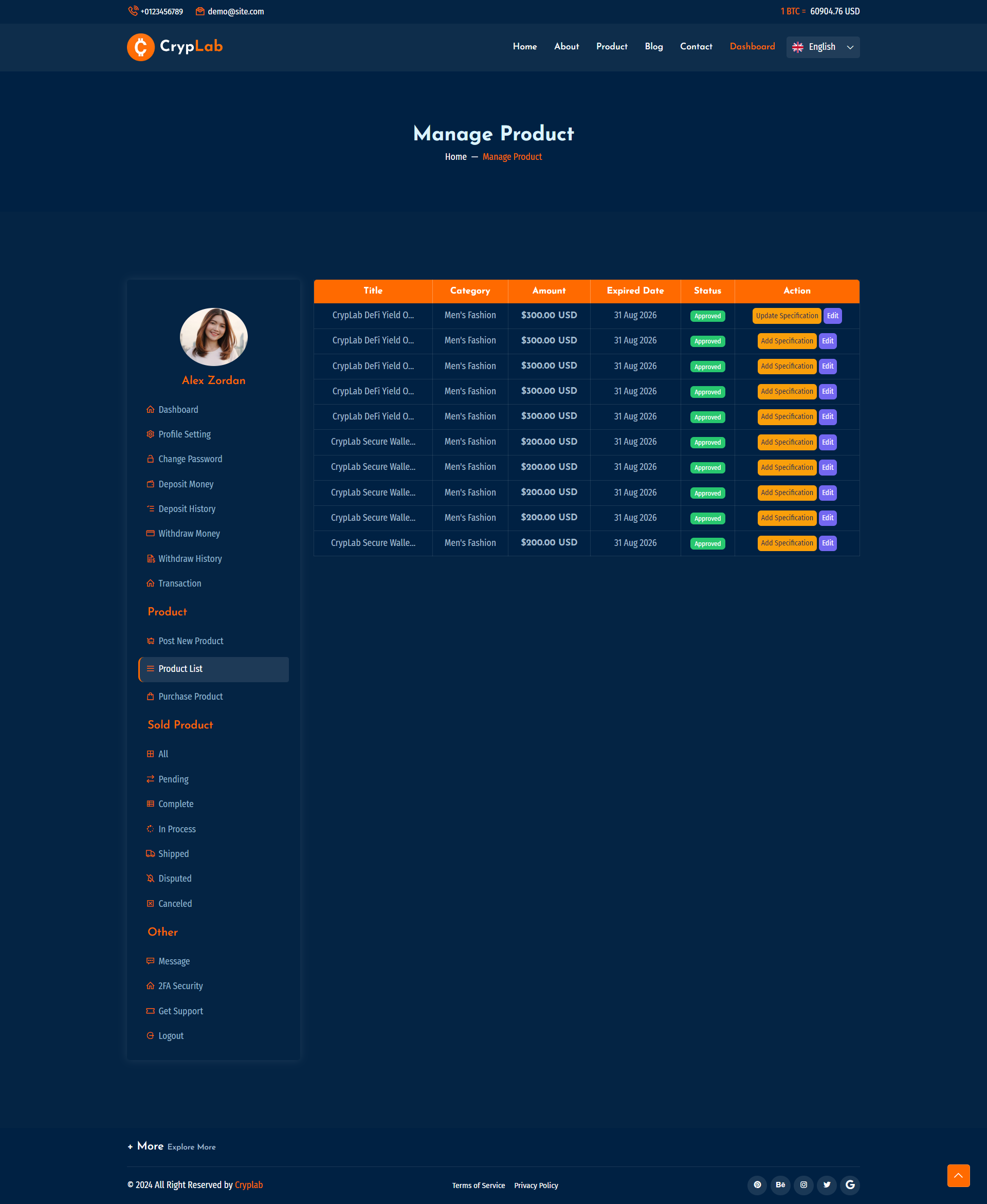 CrypLab - Crypto Marketplace Platform by ViserLab | CodeCanyon
