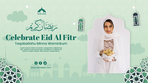 Eid Alfitr Horizontal Banner Openers template preview
