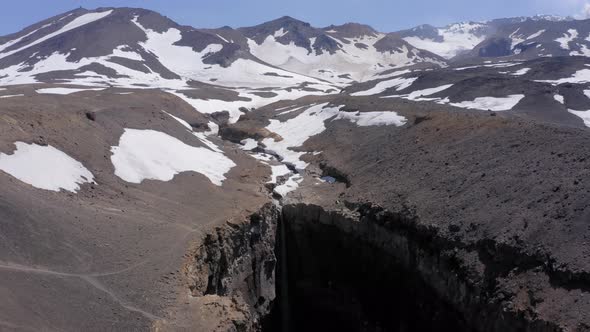 Dangerous Canyon Near the Mutnovsky Volcano in Kamchatka