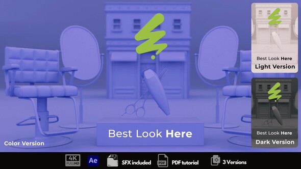 Barber Shop Intro Logo Stings template preview