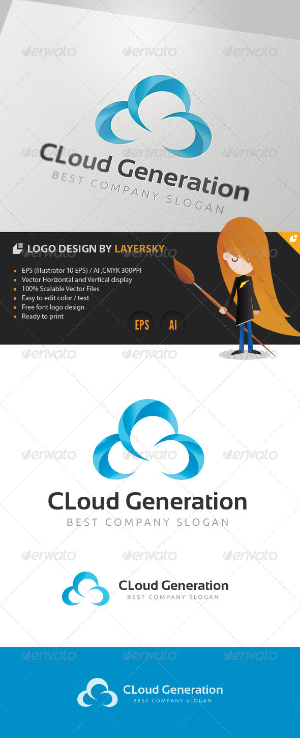 Cloud Generation Logo - Abstract Logo Templates