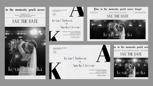 Fontaine Wedding Invitation Openers template preview