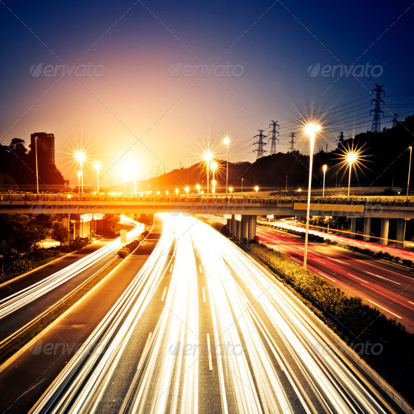 Fast moving cars - Stock Photo - Images
