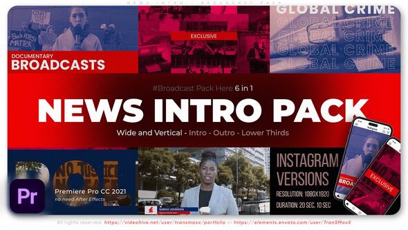 News Intro - Broadcast Pack - For Premiere PRO