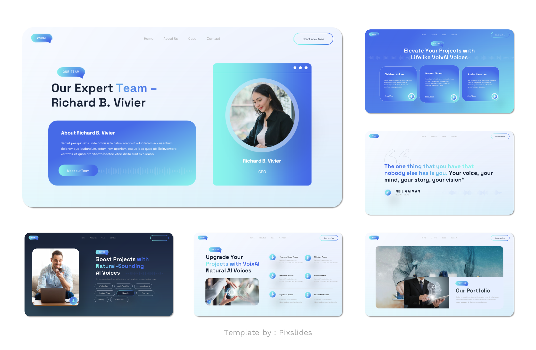 VoixAI - AI Voice Keynote Presentation Template, Presentation Templates