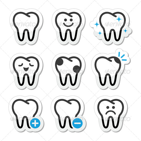 Tooth , Teeth Vector Icons Set - Health/Medicine Conceptual