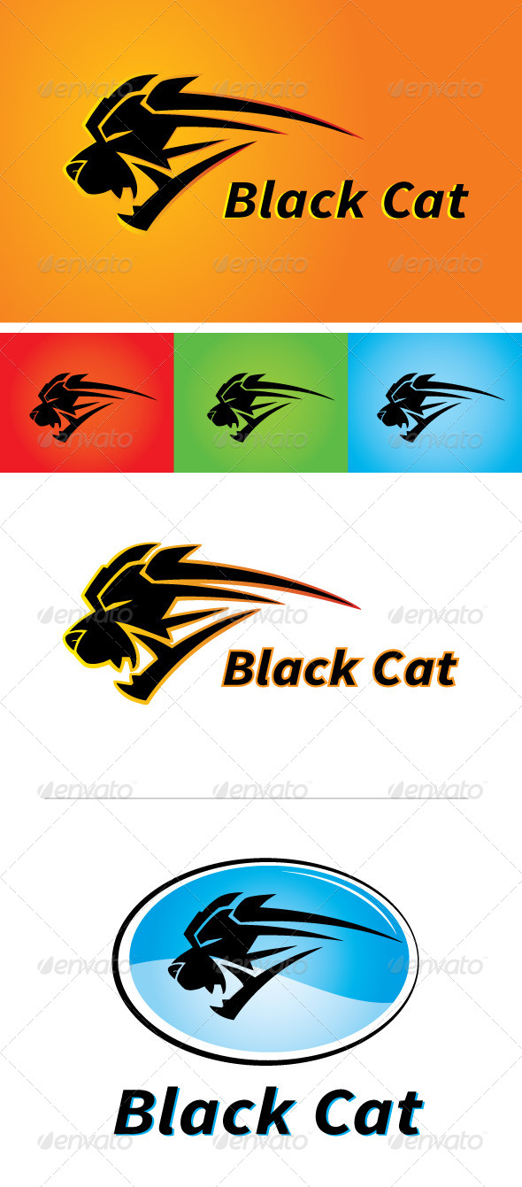 Black Cat Sports Apparel Logo - Animals Logo Templates