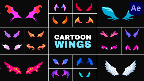 Cartoon Wings for After Effects Elements template preview