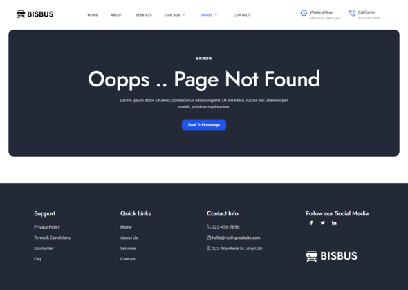 Bisbus - Bus Charter Service & Transport Company Elementor Template Kit