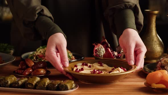 Hummus Closeup Middle Eastern National Traditional Food alt