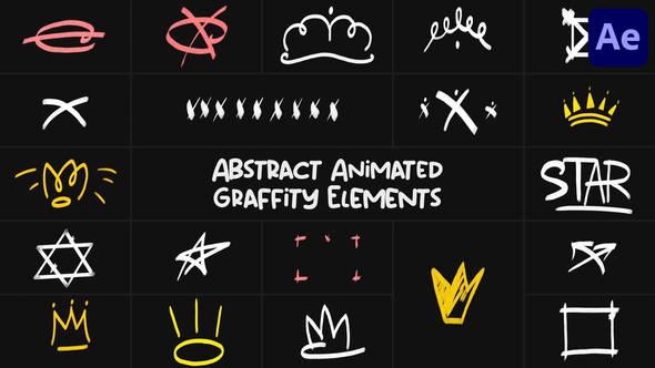 Abstract Animated Graffity Elements for After Effects Elements template preview