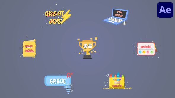 School Titles for After Effects Titles template preview