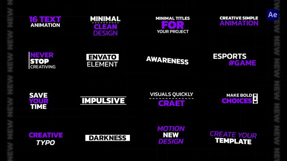 Fast Text Animation - AE Titles template preview