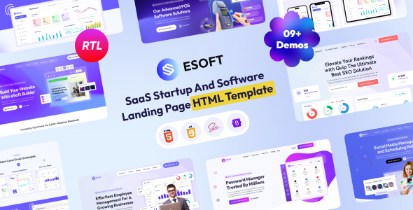 eSoft - SaaS Startup & Software Landing Page HTML5 Template