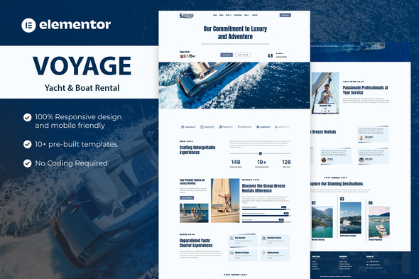 Voyage - Yacht & Boat Rental Elementor Template Kit