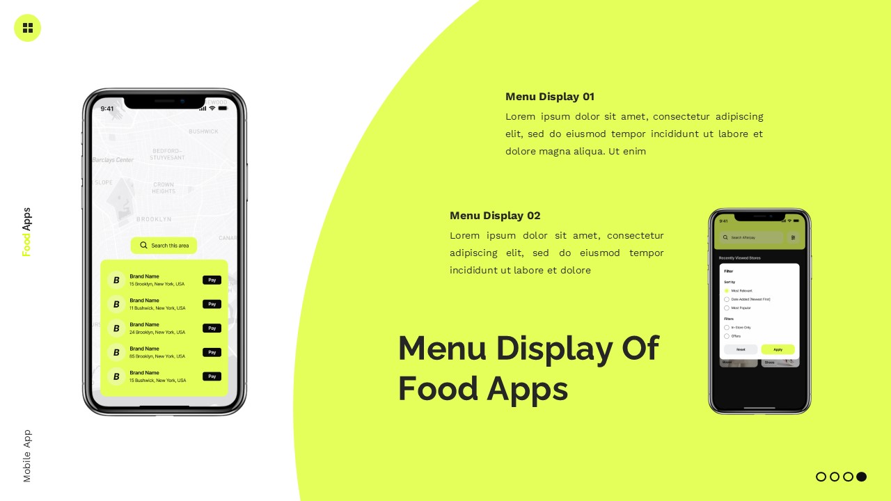 Food Apps - Mobile App & Saas Powerpoint Templates, Presentation Templates