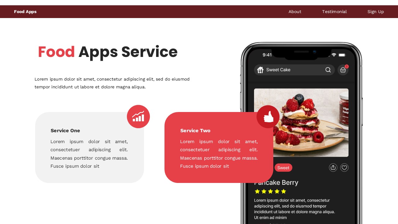 Food Apps - Mobile App Powerpoint Templates, Presentation Templates
