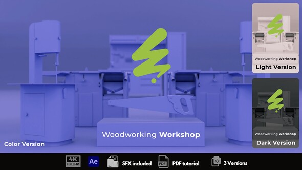 Woodworking Workshop Intro Logo Stings template preview