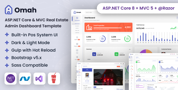 Omah - ASP.NET Core & MVC Real Estate Admin Dashboard Template