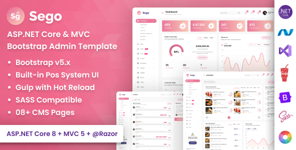 Sego - ASP.NET Core & MVC Restaurant Admin Dashboard Template
