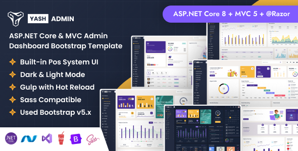 YashAdmin - ASP.NET Core & MVC Sales Management System Admin Dashboard Template