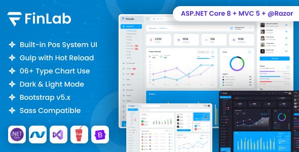 Finlab - ASP.NET Core & MVC Crypto Trading Admin Dashboard Template