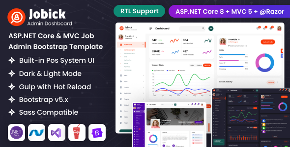 Jobick - ASP.NET Core & MVC Job Admin Dashboard Template