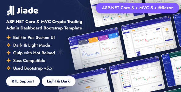 Jiade - ASP.NET Core & MVC Crypto Trading Admin Dashboard Bootstrap Template