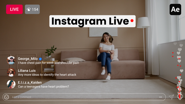 Instagram Live Elements template preview