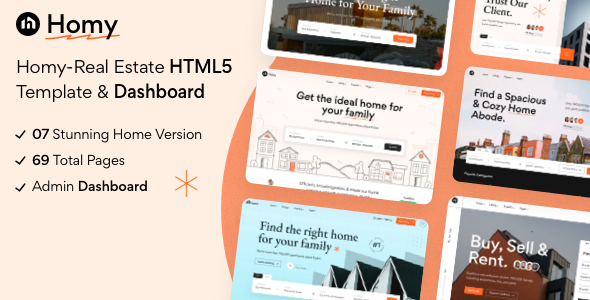 Homy - Real Estate HTML5 Template & Dashboard