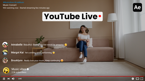 YouTube Live Elements template preview