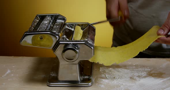 Chef Prepares Dough For Homemade Pasta 11b