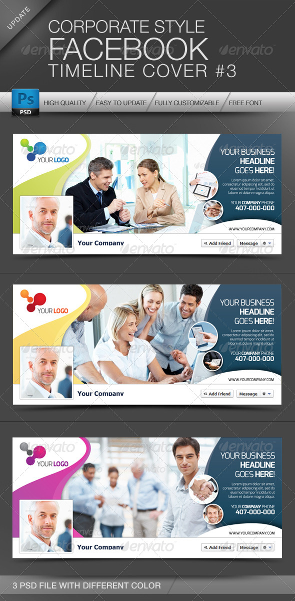 FB Timeline Cover Corporate Style No.3 - Facebook Timeline Covers Social Media