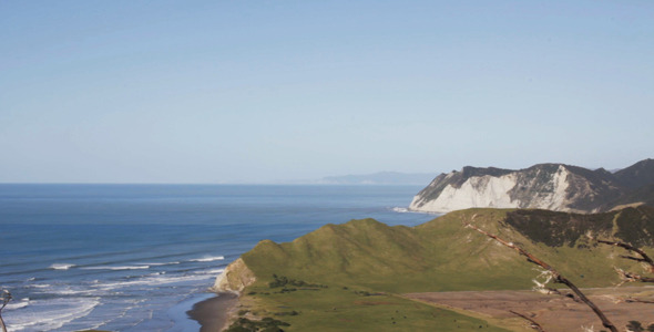 East Cape Beach Cliffs Waves Farm 