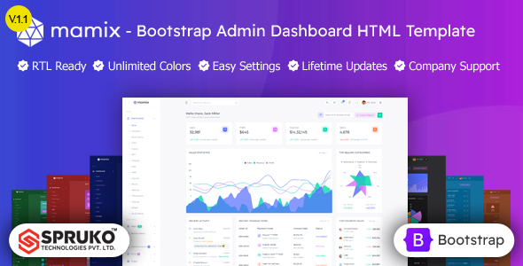 Mamix - Bootstrap Admin Control Panel HTML Template