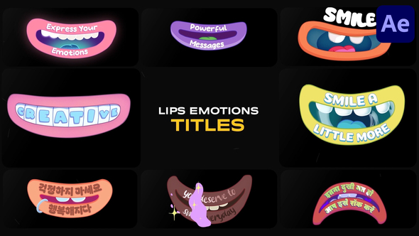 Lips Emotions Titles | After Effects Titles template preview