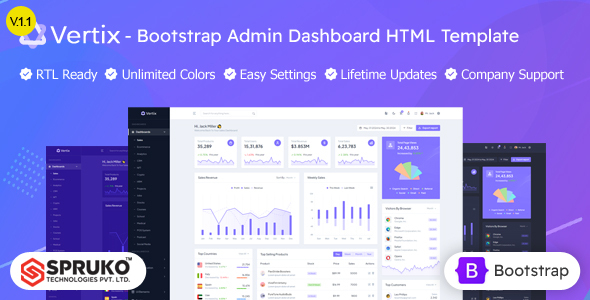 Vertix - Bootstrap Admin HTML Template Dashboard