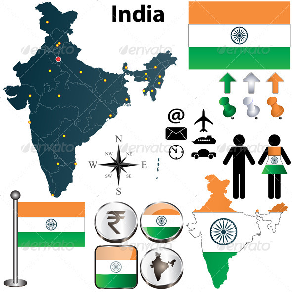 Map of India - Travel Conceptual