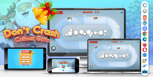 Don’t Crash and Collect Gifts ( Construct | C3P | CAPX | HTML5 ) Christmas Game