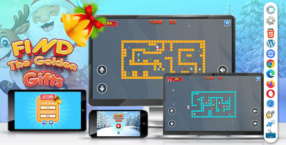 Find The Golden Gifts ( Construct | C3P | CAPX | HTML5 ) Christmas Game