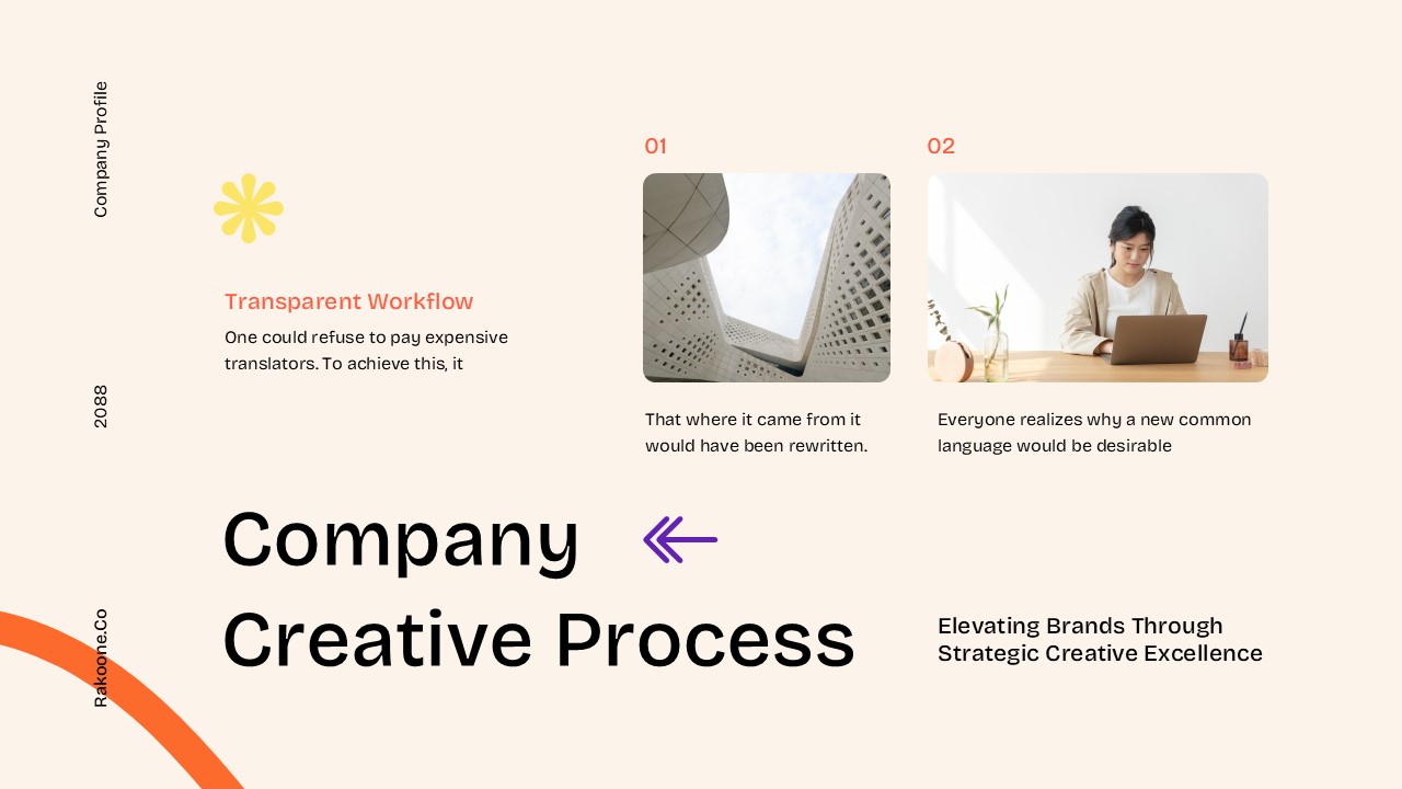 Beige Orange Creative Minimalist Creative Agency Company Profile ...
