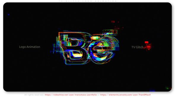 TV Glitch Logo Animation Logo Stings template preview